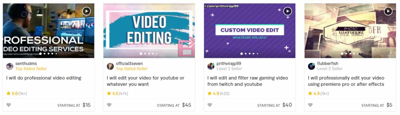 video editing types on fiverr