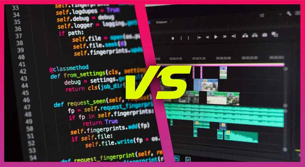 coding vs video editing